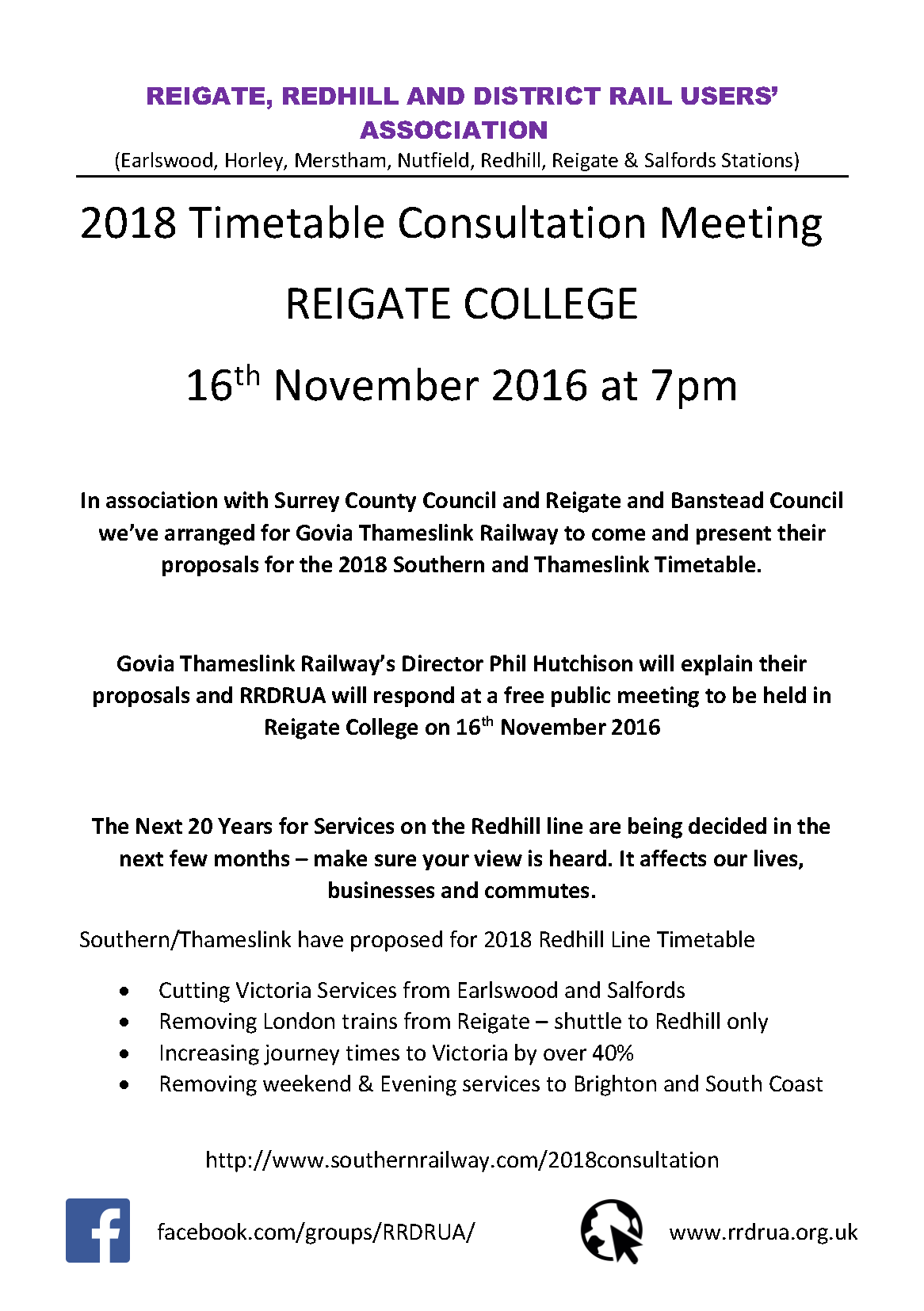 Timetable Consultation meeting